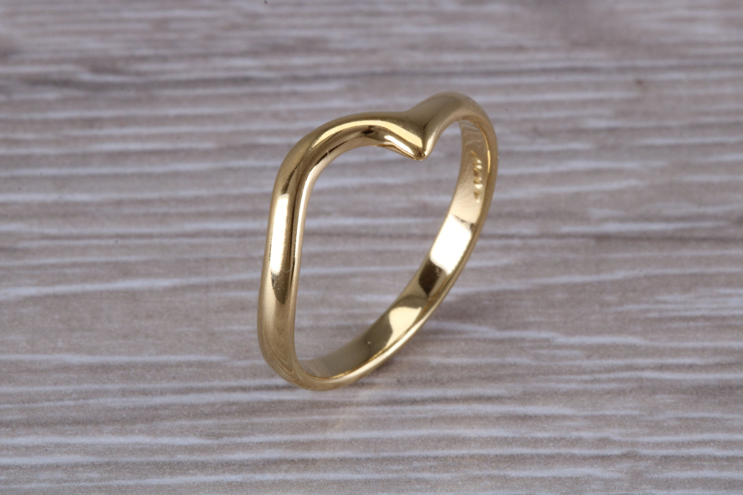 Abstract ring, made from your choice of 9ct yellow or white gold, solid but dainty feel, casual ring, thumb ring or shaped band, wishbone