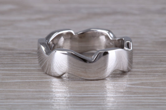 Abstract ring, made from your choice of 9ct yellow or white gold, solid and weighty feel, casual ring, thumb ring or shaped band, wishbone