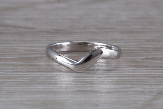 Abstract ring, made from your choice of 9ct yellow or white gold, solid but dainty feel, casual ring, thumb ring or shaped band, wishbone