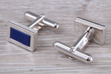 Lapis Lazuli set Silver Rectangular Cufflinks