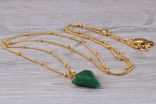 Real Emerald Necklace set in Sterling Silver