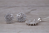 Cluster set Matching Earrings and Necklace