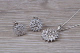 Cluster set Matching Earrings and Necklace