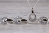 Sterling Silver Matching Earrings, Necklace and Ring