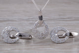 Sterling Silver Matching Earrings, Necklace and Ring
