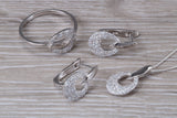 Sterling Silver Matching Earrings, Necklace and Ring