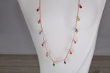 Multi Coloured C Z Necklace set in Sterling Silver