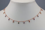 Multi Coloured C Z Necklace set in Sterling Silver