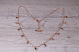 Multi Coloured C Z Necklace set in Sterling Silver