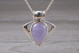 Real Lilac Jade Necklace set in Sterling Silver