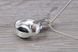 Real Black Jade Necklace set in Sterling Silver