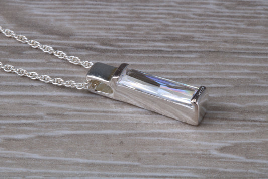 Sterling Silver Dressy Solitaire Necklace