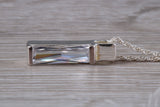 Sterling Silver Dressy Solitaire Necklace