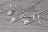 Mother of Pearl Dropper Earrings and Matching Necklace