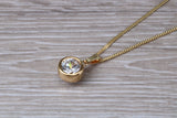 9ct Gold C Z set Solitaire Necklace
