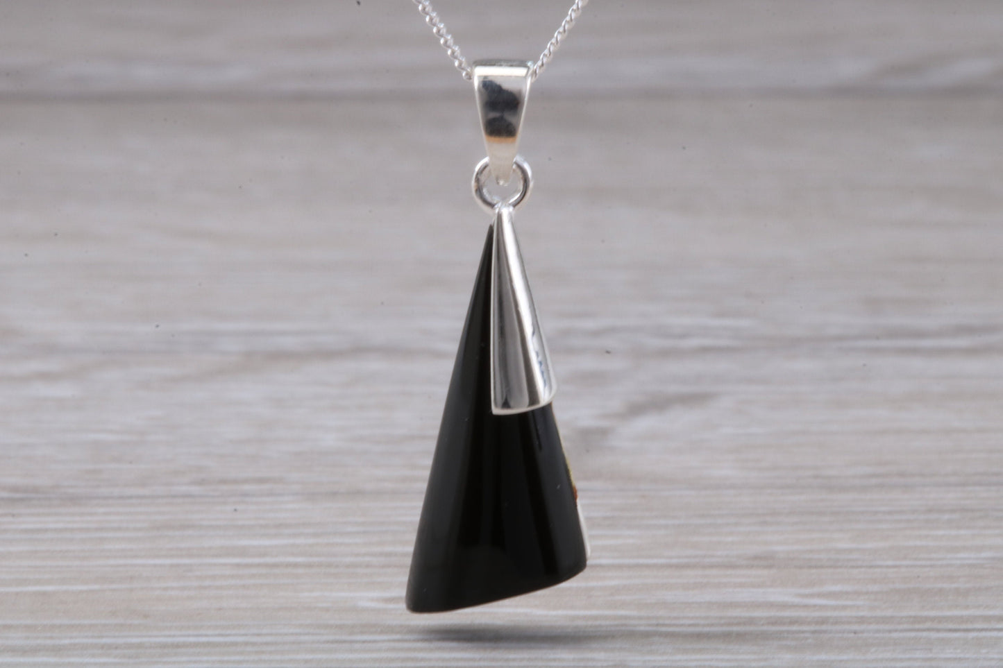 Sterling Silver Real Black Onyx Necklace