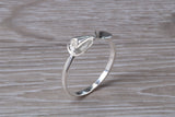 Scroll design ring, solid silver with high polished finish, very dainty and suitable for all ages