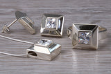 Real White Topaz Ring, Earrings and Necklace