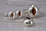 Real Garnet Ring, Earrings and Necklace