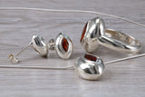 Real Garnet Ring, Earrings and Necklace