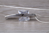 Sterling Silver C Z set Solitaire Necklace