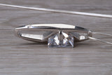 Sterling Silver C Z set Solitaire Necklace