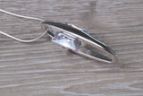 Sterling Silver C Z set Solitaire Necklace