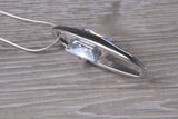 Sterling Silver C Z set Solitaire Necklace
