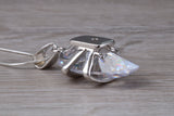 Stunning Large C Z set Silver Necklace