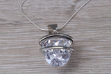 Stunning Large C Z set Silver Necklace