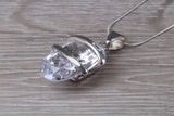Stunning Large C Z set Silver Necklace