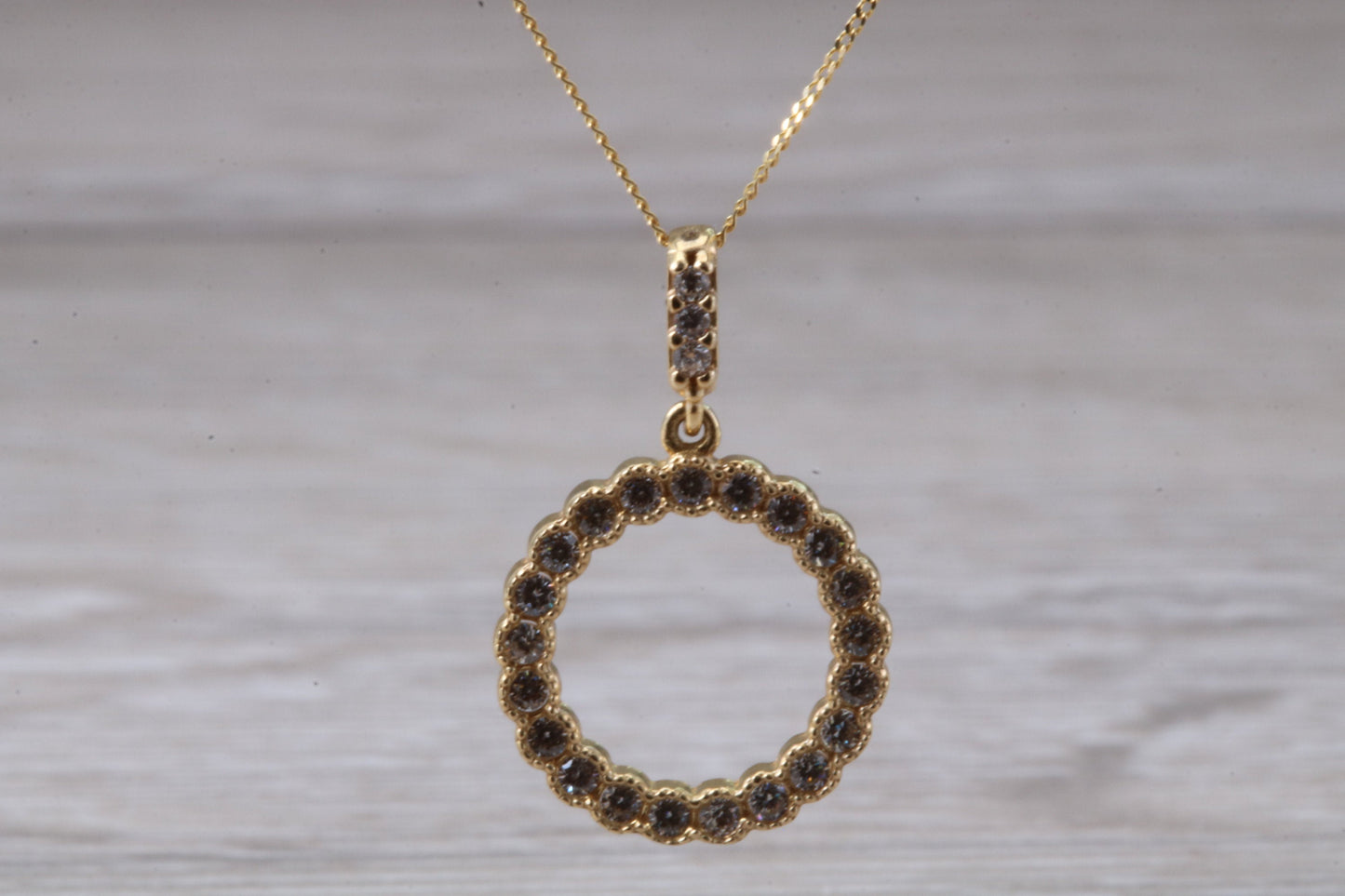 9ct Gold C Z set Circle of Life Necklace