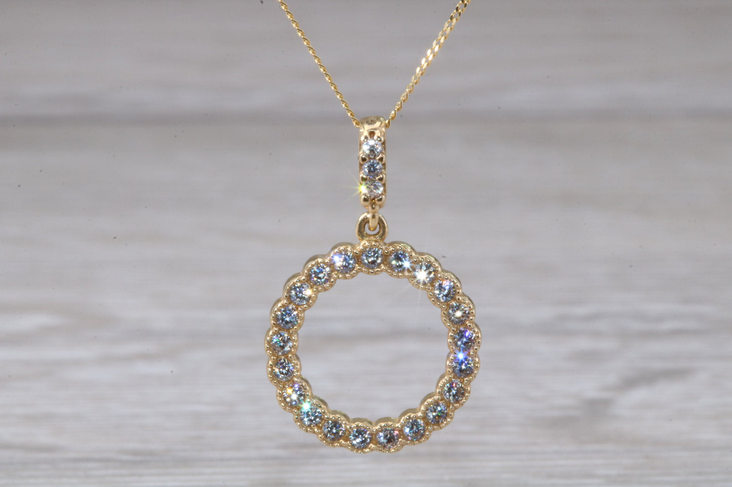 9ct Gold C Z set Circle of Life Necklace