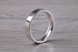 4 mm Wide Flat Comfort Fit Profile Wedding Band, made from solid 9ct White Gold
