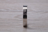 4 mm Wide Flat Comfort Fit Profile Wedding Band, made from solid 9ct White Gold