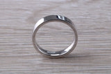 4 mm Wide Flat Comfort Fit Profile Wedding Band, made from solid 9ct White Gold