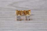Third of a Carat Diamond Stud Earrings in 18ct Yellow Gold