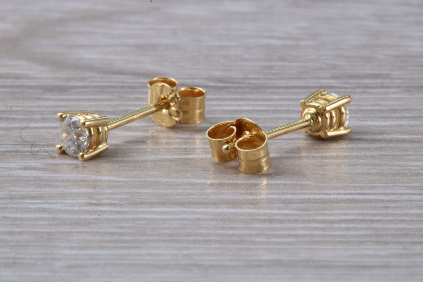 Third of a Carat Diamond Stud Earrings in 18ct Yellow Gold