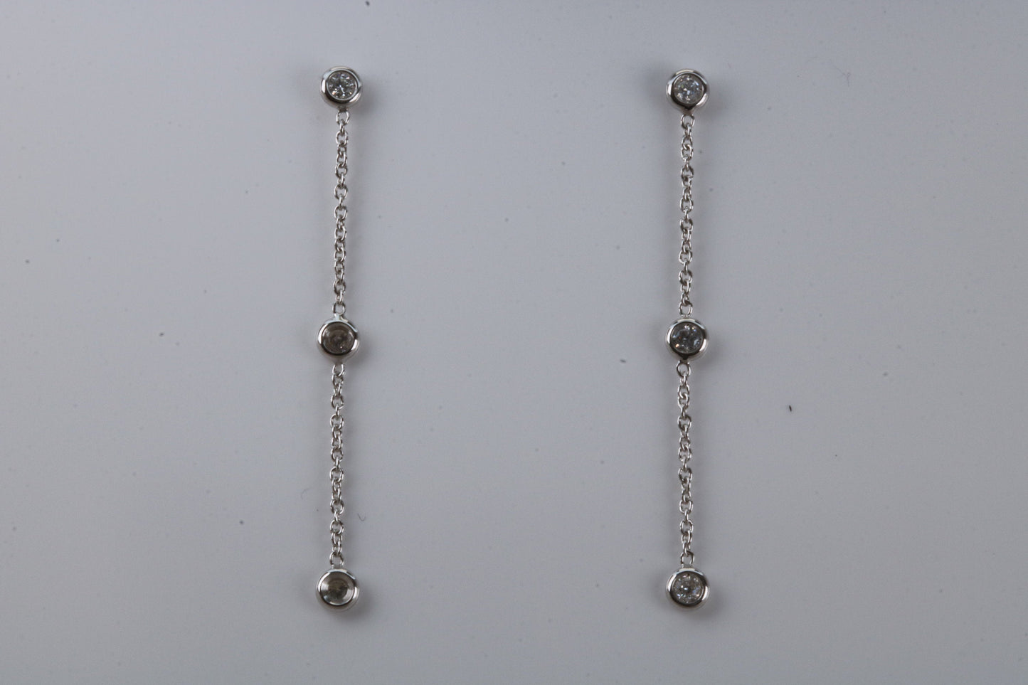 Quarter Carat Diamond Dropper Earrings in 18ct White Gold