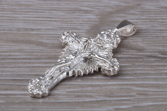 Ornate Sterling Silver Crucifix Necklace