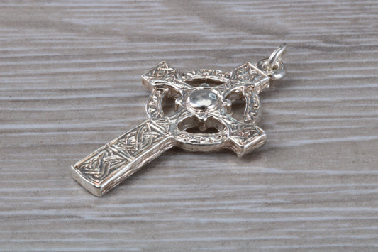 Sterling Silver Ornate Celtic Cross Necklace