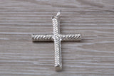 Twisted Rope Effect Sterling Silver Cross