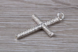 Twisted Rope Effect Sterling Silver Cross