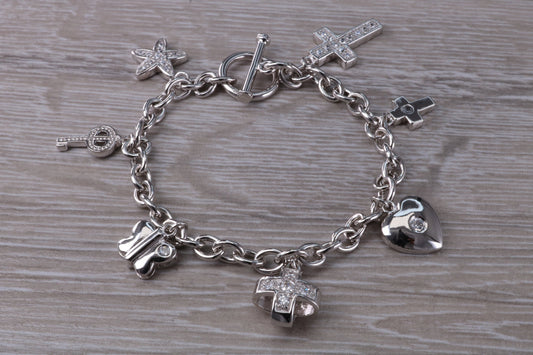 Complete 7 Charm Sterling Silver Charm Bracelet