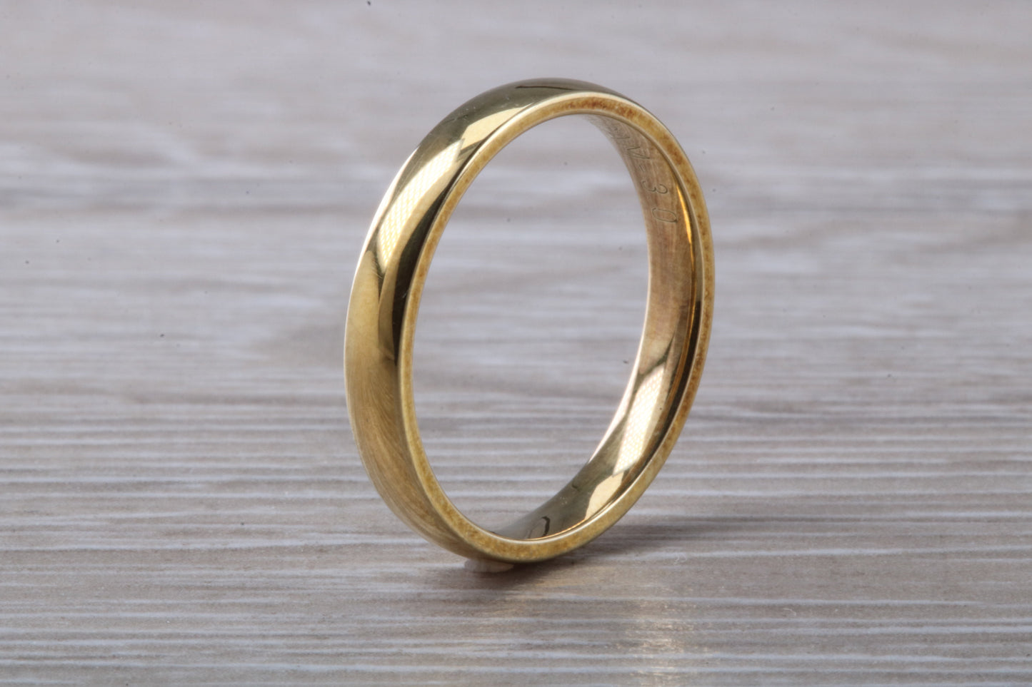 3 mm Wide Comfort Fit Wedding Band, made from solid 9ct Yellow Gold