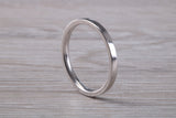 2 mm Wide Flat Comfort Fit Profile Wedding Band, made from solid 9ct White Gold