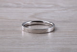 2.50 mm Wide Flat Comfort Fit Profile Wedding Band, made from solid 9ct White Gold