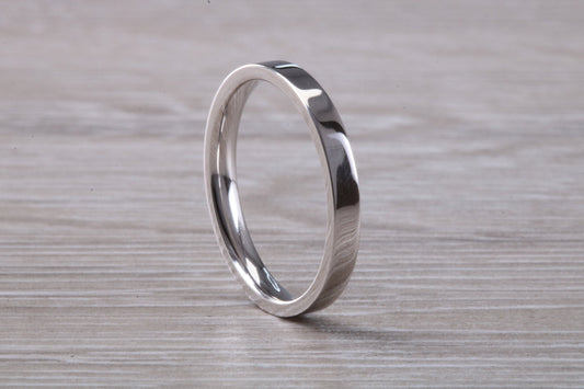 Platinum 2.50 mm Wide Flat Comfort Fit Profile Wedding Band