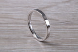 2.50 mm Wide Flat Comfort Fit Profile Wedding Band, made from solid 9ct White Gold
