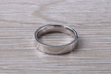 4 mm Wide Flat Comfort Fit Profile Wedding Band, made from solid 9ct White Gold